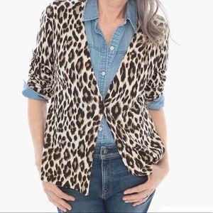 Chico’s Reena Animal Print Cardigan Size 1 Medium